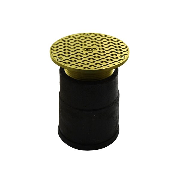 Jones Stephens 4in. Adjustable Cleanout 4in. Spud with 4in. Gasket Connection with 5in. Polished Brass Cover D62434 - main
